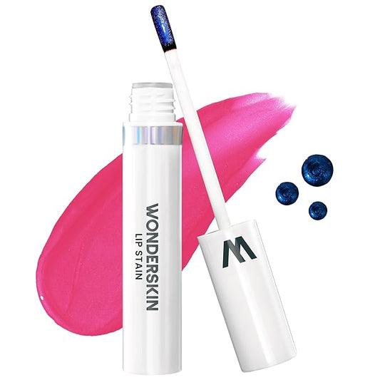 Wonderskin Lip Stain Peel Off Masque (Neon Rose) with Lip Rehab Serum Oil