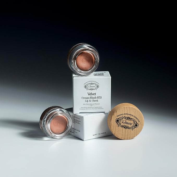 2-in-1 Cream Cheek Blush + Lip Color | Natural Mineral pigment | Soft Lips with natural oils and Vitamin E | 100% Plant ingredients, Vegan (Sunset/Matte-Velvet, 0.25fl oz)