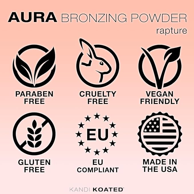 Kandi Koated Aura Rapture - Bronzing Powder in Rose Gold Case, Compact Bronzer by Kandi Burruss | Paraben-Free, Cruelty-Free | Vegan Formula | Beauty & Makeup