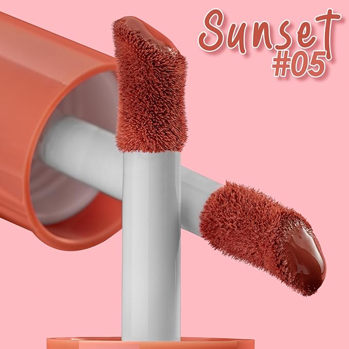 | Liquid Blush | Long-Lasting Liquid Blush | Non-Greasy | Highly Pigmented | Suitable for All Skin Types | Matte Colors | Subtle Shimmer Highlights | Shade: Sunset| 6ml | Model PKLB05