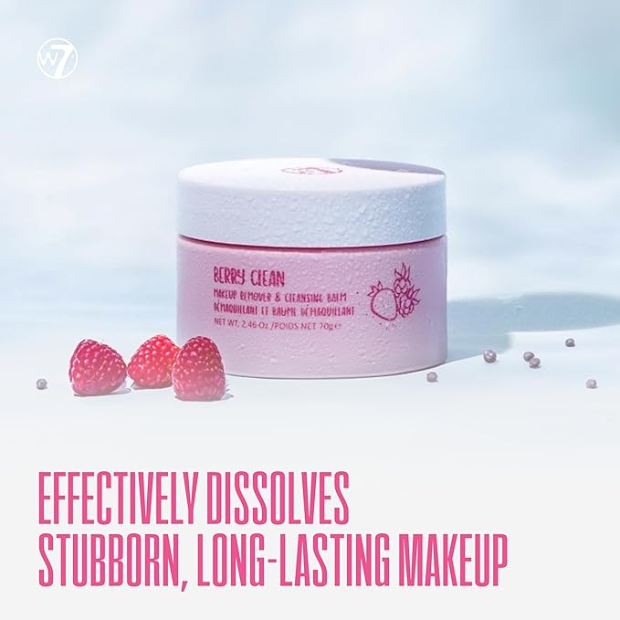 W7 Berry Clean Makeup Melt Set – Cleansing Balm & Remover Pad for a Berry Fresh Glow! - The Ultimate Makeup Melting Dream Team! - Gentle, Hydrating & Effortless