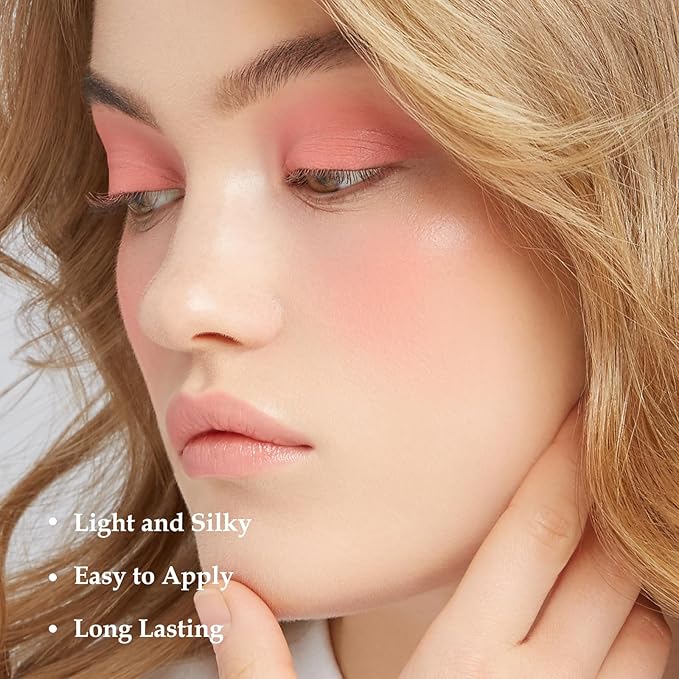 Boobeen Blush Powder Face Makeup, Highly Pigmented Single Color Face Blush for Cheeks, Shape, Contour & Highlight Face to Create a Natural Matte Finish, Blendable