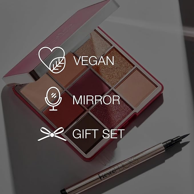 Ciaté London All About the Eyes Kit, Collectable Eye Kit, Contains a 9-Pan Eyeshadow Spice Palette and Fierce Flicks Black Eyeliner, Eye makeup Essential Set, Travel-friendly Duo, Gift Set