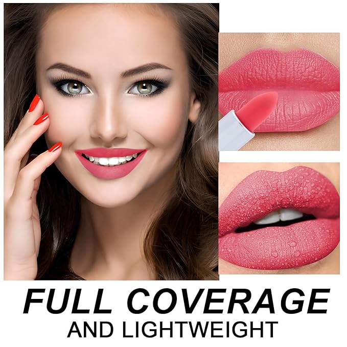 Matte Bullet Long Wear Lipstick - Vegan and Cruelty-Free - Smudge and Waterproof Matte Lipstick with Moisturizing Formula - All Day Comfort - (Peachy Bliss #09)