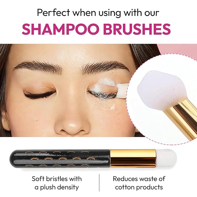 100ML Lash Shampoo for Lash Extensions.Gentle Eyelash Cleanser 1 Pcs USB Lash Fan 50 Pcs Eyelash Brushes 100 Pcs Micro Brush 2 Pcs Lash Shampoo Brush 2 Pcs compressed Sponge and Rinse Bottle