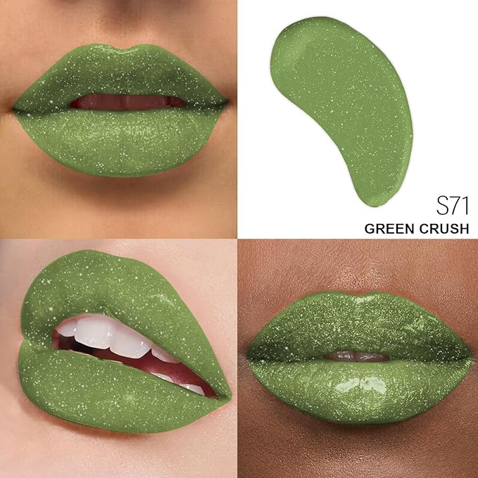 Shimmer Lip Gloss - Non-Sticky Girls Gloss - Long Lasting High Shine - 0.7 FL Oz Gloss for Girls & Women - Cruelty Free - (Wicked Green: S71)