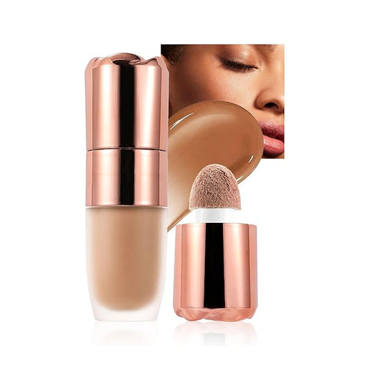 Liquid Glitter Highlighter, Cream Contour Stick Makeup Highlighter Rose Contouring Stick for Face & Body, Glow Long-Lasting Waterproof Multi-Use Highlight & Contour Beauty Wand for Women(#07)