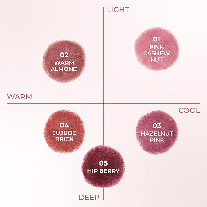 COLORGRAM TINTIN DORY BLUR JAM 01 PINK CASHEW NUT | Pudding Pot Lip & Cheek Tint with Whipped Mousse Texture | Velvet Matte Finish, Featherlight Blur Tint | Multi-Use Korean Makeup