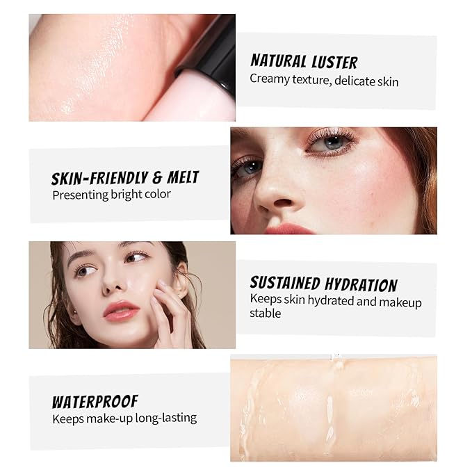 Clear Highlighter Stick for Glass Skin, Dewy Finish Radiance Balm Hydrating Reflective Natural Shimmer Illuminator Stick, Multi-Use Lightweight Creamy Face Highlighter Korean Makeup#01