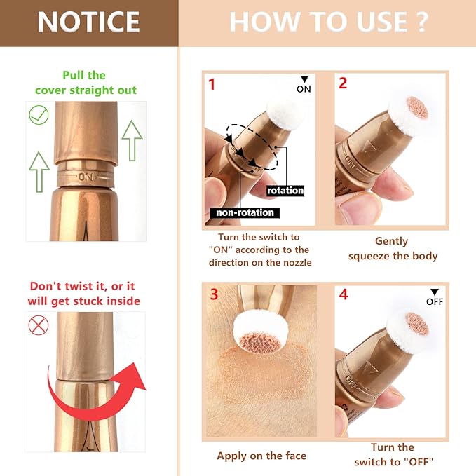 Bronzer Stick Cream Contour Stick Liquid Contour Wand Highlighter Stick with Cushion Applicator Concealer Stick Long Lasting Contour Beauty Wand Cream Bronzer Wand(#05 Rose Gold Highlighter)