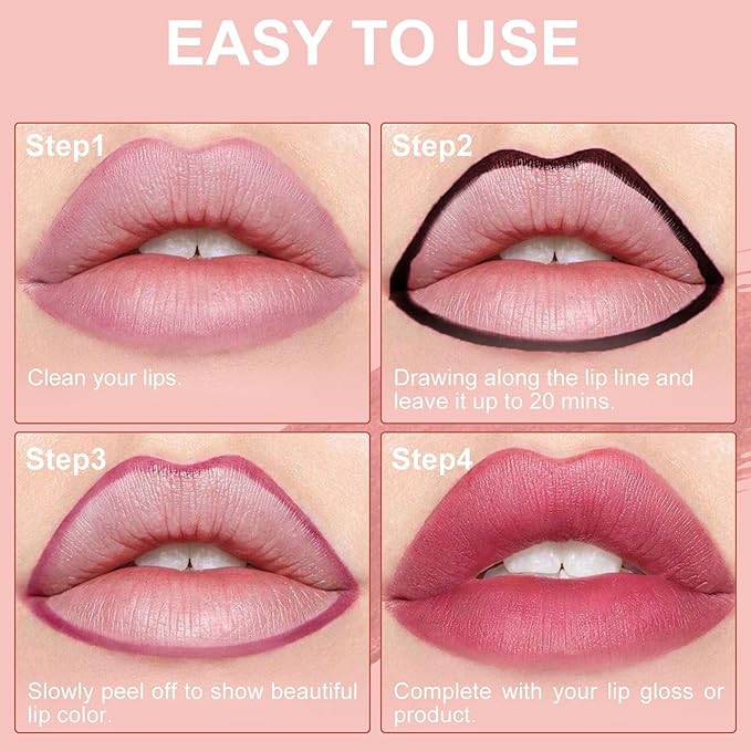 Lip Liner - Tattoo Peel Off Lip Stain, Long-Lasting Moisturizing Lip Tint, Waterproof Nourishing Lip Liner with Matte Finish, Create Natural Lip Color for All Skin Tones (Nude)