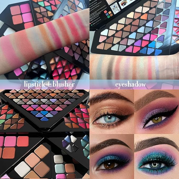 130 Color All In One Makeup Gift Set for Women Professional Makeup Kit Include 80 Eyeshadow, 20 Lipstick,15 Eyebrow Gel,5 Blusher,5 Contour & 5 Conclealer Makeup Palette Kit