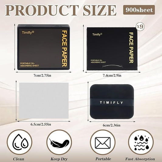 1000pcs Oil Blotting Sheets for Face, Clean and Clear Oil Absorbing Sheets, Oil Blotting Papers for Face(Black)
