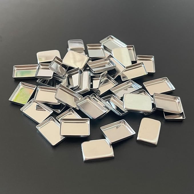 FCLUB 100Pack Empty Eyeshadow Metal Pans Cosmetic Eyeshadow Blush Lipstick Organizer with Magnets