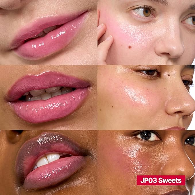 Glowy Jelly Pot | Dewy Jelly Lip & Blush Color, Tinted Glow Balm, Dewy Buildable Finish – Sweets (Bubblegum Pink) | 0.14 oz