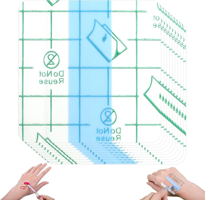 100 Pieces Makeup Hand Palette Single Use Makeup Mixing Palette Disposable Waterproof Professional Makeup Artist Must Haves Adhesive Tape Transparent Cosmetic Tray for Women Girl Make up