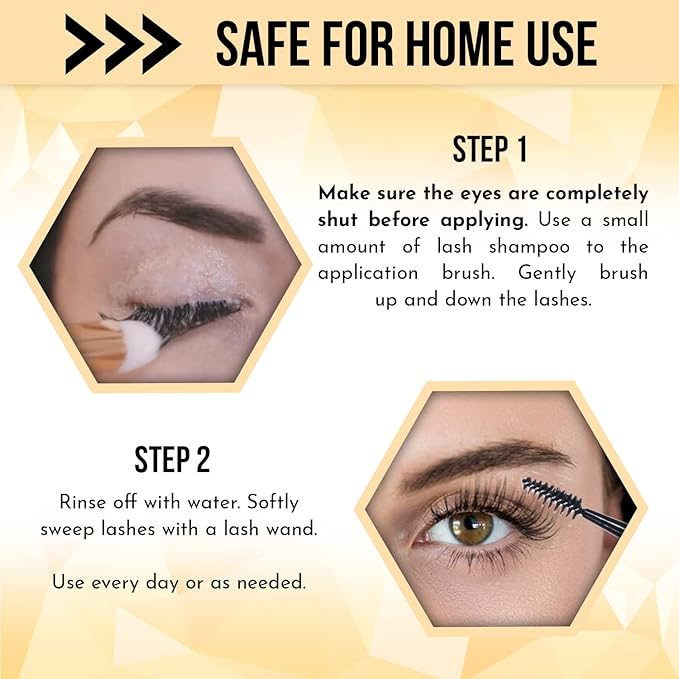 Forabeli Lash Shampoo 50ml with Brush and Wand - Eyelash Extension Cleanser, Eyelid Foaming Wash, Gentle Foam, Remove Oils and Makeup