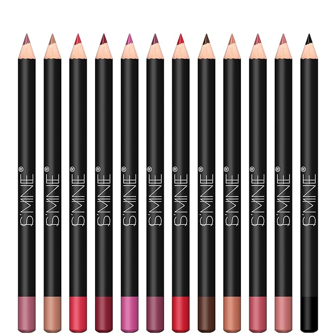 IS'MINE 12PCS Lip Liner Pencil, Nice Color Precise Lining Creamy formula Versatile Long Wood Eyeliner Lip Lining kit (Set A)
