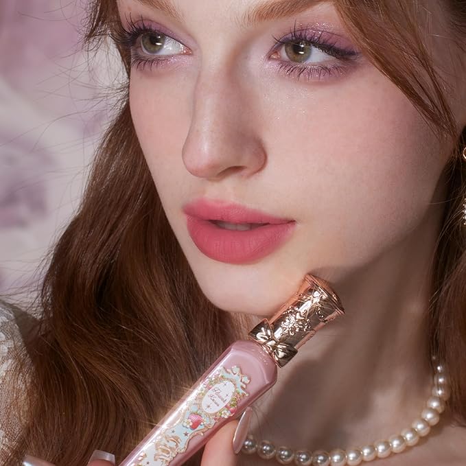 Flower Knows Strawberry Rococo Cloud Lip Cream,Velvety Matte Liquid Lipstick,Pink Lipstick,Long Lasting Lip Stain,Kiss-proof Blurred Lipstick for Girls&Women,0.12 Fl Oz(S05 Tiny Tulip)