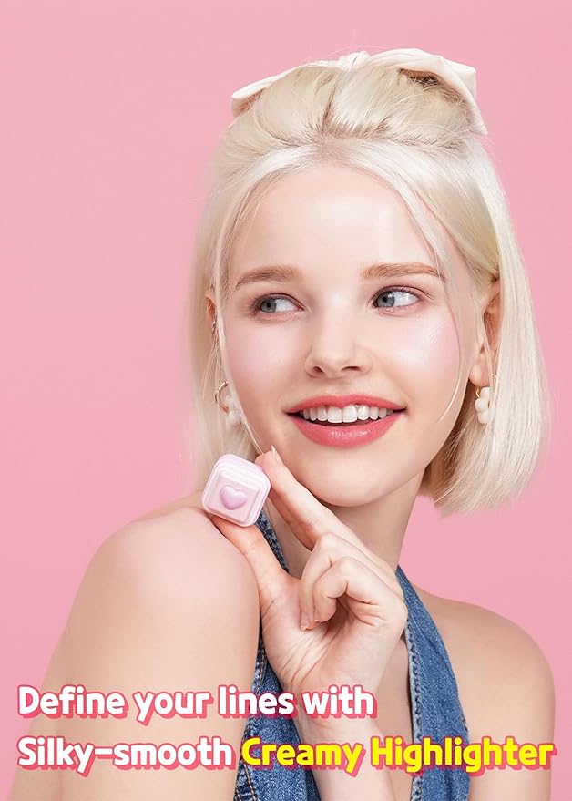 Colorgram Sebum Retouching Blur Pact + Milk Bling Heartlighter 02 Pink Heart Bundle