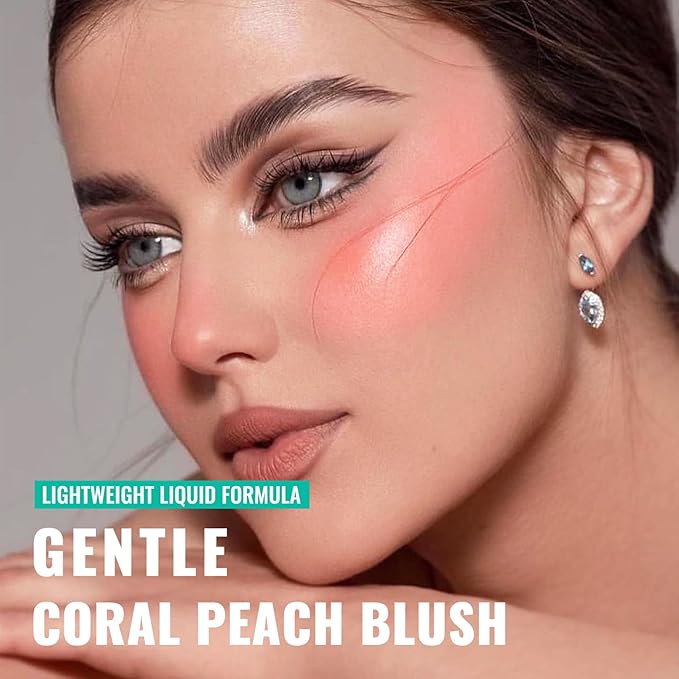 3Pcs Liquid Blush for Cheeks, Soft Moisturizing Matte Finish, Blendable, Long-Wearing Smudge-Proof Natural