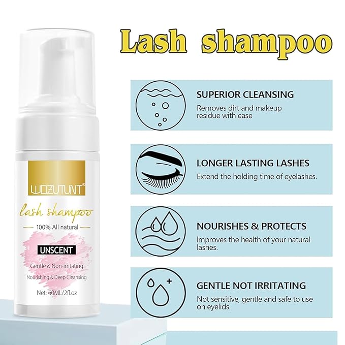 Eyelash Extension Cleanser Lash Mousse Lash Shampoo for Extensions, USB Mini Portable Fan Rechargeable Electric Handheld Air Conditioning (lash kit-handheld fan)