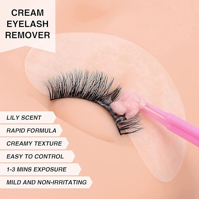LASHVIEW Eyelash Extension Remover Cream, Strawberry Flavor, Lash Extension Remover Cream,5g