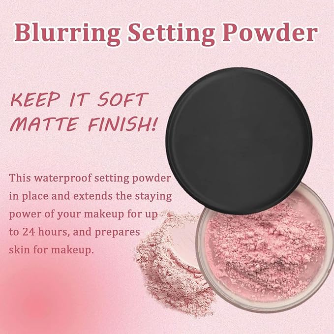 Pink Setting Powder, Blurring Setting Powder, Pink Setting Powder Loose Blurring, Pink Setting Powder Blurring, Blurring Powder for All Skin Tones (1)