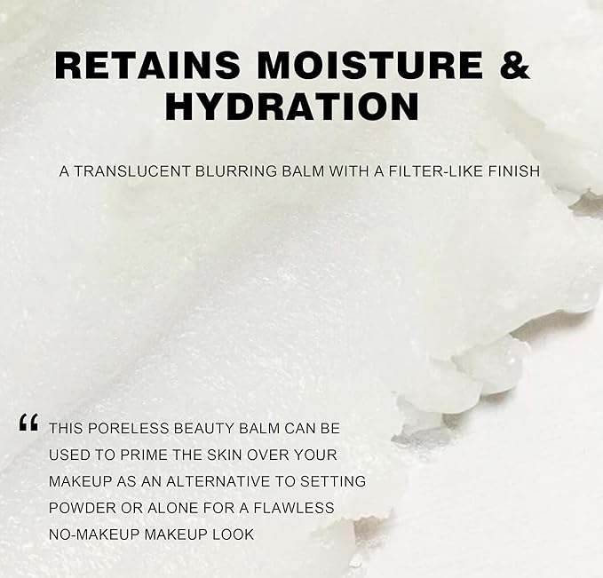 Poreless Face Blurring Primer & Oil Control Setting Powder Longwear 3D Blurring Balm, Waterproof Lightweight Flawless Skin Poreless Primer, Oil-Controlling Face Powder Soft Focus Effect