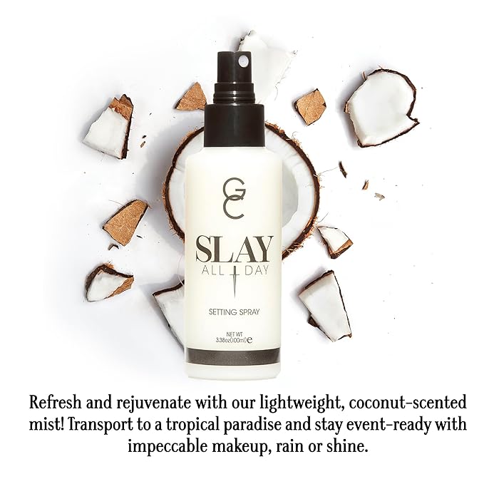 Gerard Cosmetics Slay All Day Makeup Setting Spray (Coconut Scented) Matte Finish with Oil Control, Cruelty Free, Long Lasting Finishing Spray, 3.38oz (100ml)
