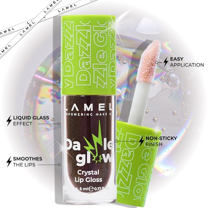 Dazzle Glow Crystal Clear Lip Gloss - Hydrating, Non Sticky, High-Glossy Lip Gloss - 408 Cherry Cola