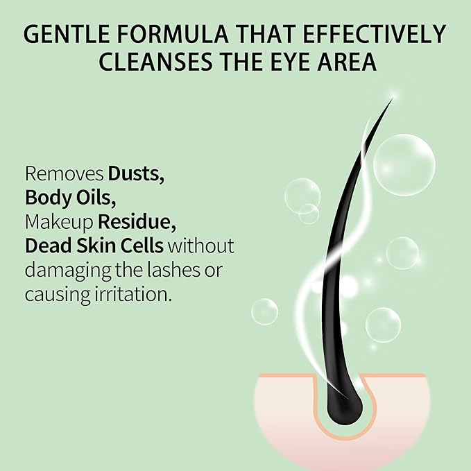 Lash Shampoo Bulk, Eyelash Cleanser for Extensions 2 Liters - 3 Foam Pump Bottles, 3 Lash Cleansing Brushes, Dispenser Pump - Eyelid Foaming Cleanser for Professional Salon and Home Use