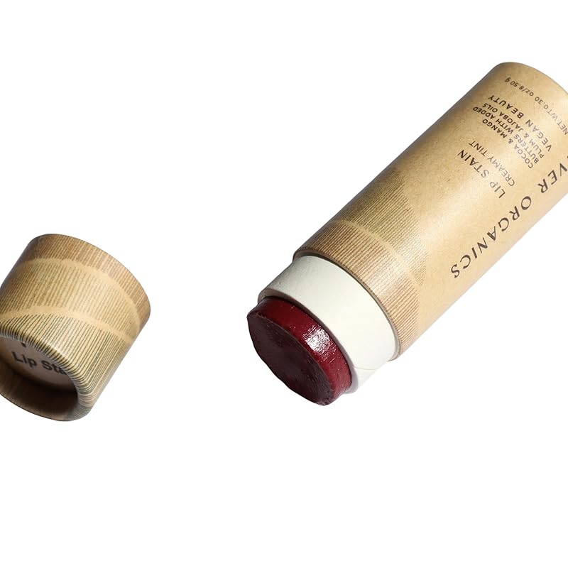 Organic Lip Stain | Vegan + Cruelty Free | Long Lasting, Toxic Free | 2 Colors choose from "Fig" or "Pomegranate", .30 oz (Fig), River Organics Zero Waste Makeup, Plastic Free