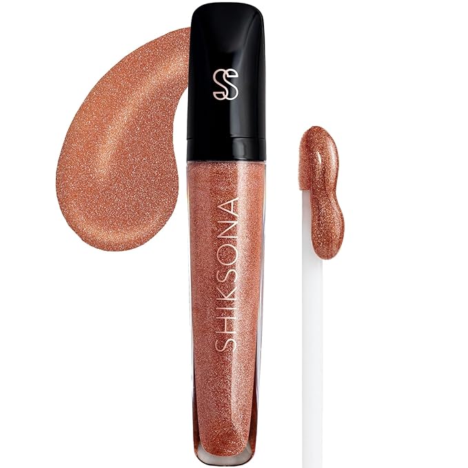 High Shine Lip Gloss | Hydrating, Vegan, Non-Sticky Lipgloss in a Timeless, Universal Color | Bare Naked Truth (Light Rose Pink with Silver sparkling pearls)