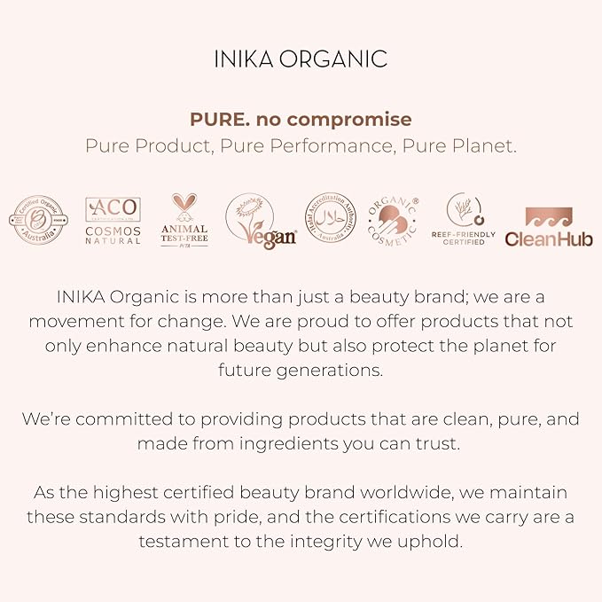 INIKA Organic BB Cream Foundation - Vegan Makeup with Hydrating Prickly Pear, Jojoba, and Pomegranate Seed Oil- Lightweight, Radiant BB Glow for Balanced Skin Tone, NUDE 1 fl oz