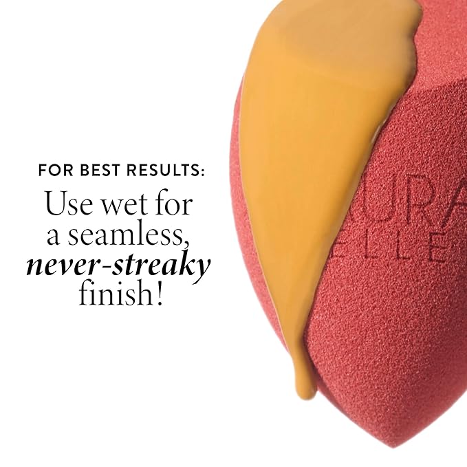 LAURA GELLER Quench-n-Tint Hydrating Lightweight Tinted Moisturizer, Porcelain/Fair + Latex-Free Full Face Makeup Blending Sponge - Sheer Foundation for Daily Use