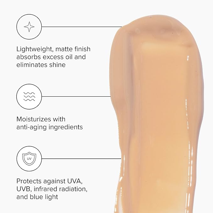 DRMTLGY Matte Tinted Moisturizer SPF 46 – Anti-Aging Face Sunscreen & Lightweight Makeup with Broad Spectrum UV Protection – Hydrating Skin Care & Face Moisturizer – FSA HSA Eligible (1.7 oz)