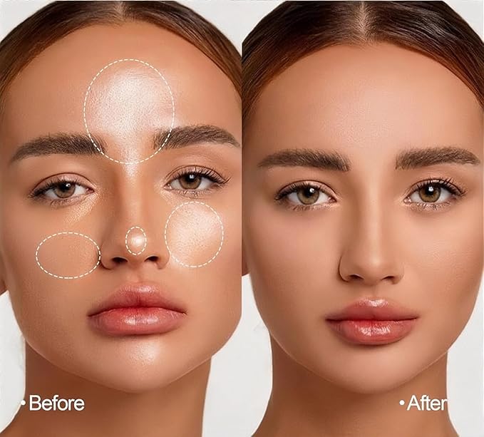 Matte Setting Powder 8 Colors Lightweight Oil Control Pressed Powder Foundation Flawless Long-Lasting Finishing Powder Foundation (Color 04)