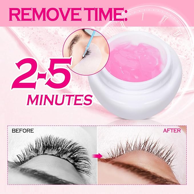 ARISON LASHES Lash Remover For Eyelash Extension Cream Remover Low Irritation Cream Remover for Sensitive Skin Fast Dissolution Professional Eyelash Extensions Salon Use(Bubble gum)