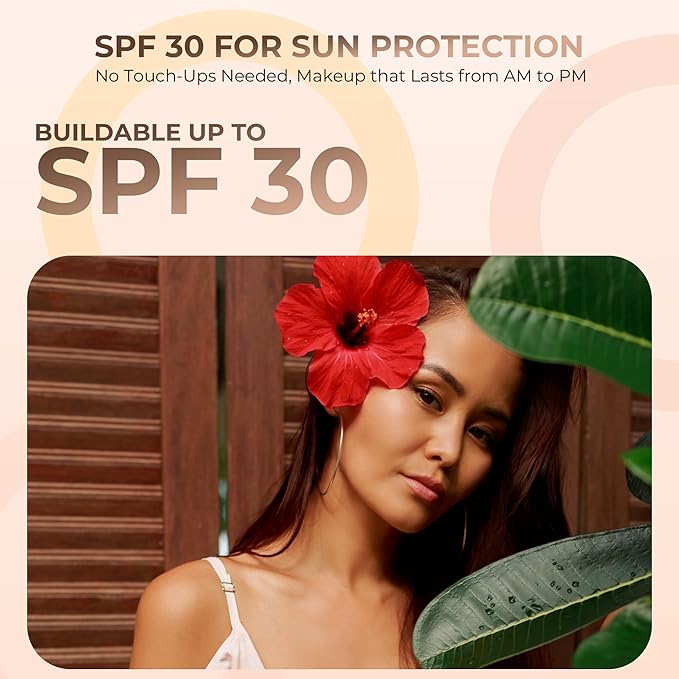 (Deep Tan) (30gm Jar) FOUNDATION Mineral Makeup with SPF 18+, Full Coverage Matte Loose Powder, Bare Face Cosmetics