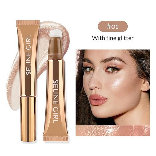3-IN-1 Liquid Contour Stick, Highlighter & Blush & Contour Stick, Highlighter Stick Makeup, Multi-Purpose Contour Makeup, Cream Contour Long Lasting and Waterproof Cosmetic #01