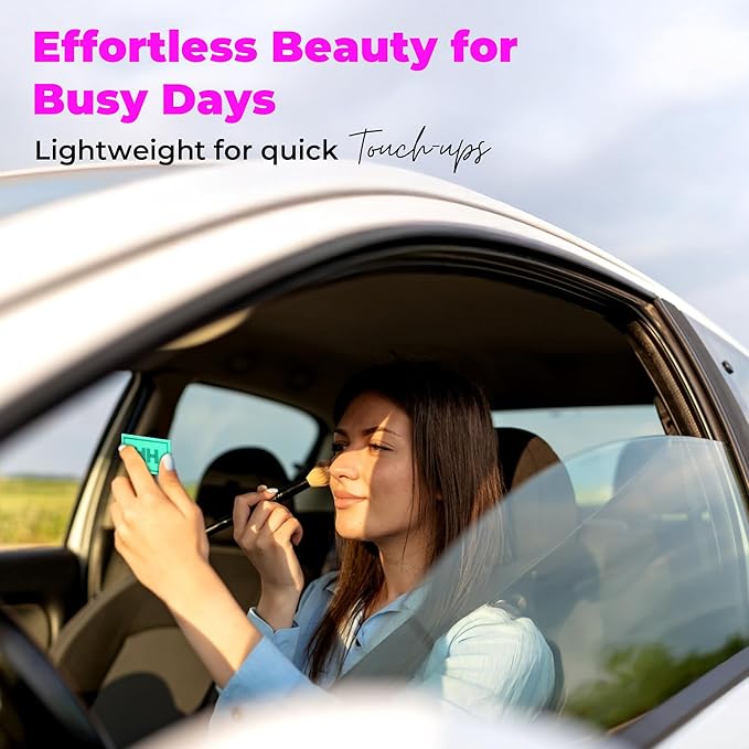 Haute Minute Smooth Setting Vegan Pressed Powder Compact and Matte Blurring Face Powder Foundation Full Coverage – Neutral Ivory – Talc-Free, For Oily & Dry Skin, Travel-Size Makeup with Mirror