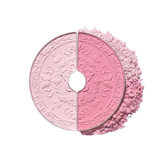 Flower Knows Butterfly Cloud Collar Rouge Box Highlighting & Blush Duo Powder,Pink Matte Finish Blush & Highlighter Palette,Buildable & Blendable Makeup Blush for cheeks(03 Pastel Lotus)