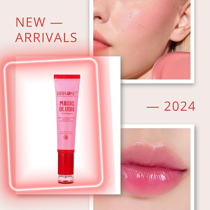 Magic Blush Collagen 30ml – Anti-Aging Liquid Blush with Collagen for Cheeks & Lips, Hydrating & Buildable Coverage, Long-Lasting Vegan Makeup for Natural Radiant Glow