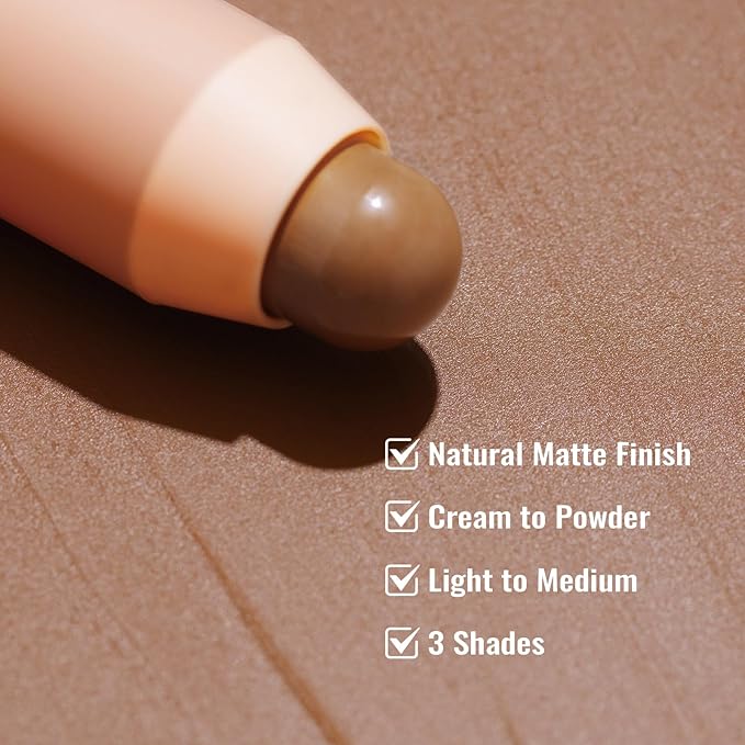 Oulac Contour Stick Makeup, Multi-use Cream Contour Stick, No Caking or Dragging, Matte Finish, Vegan, Cruelty-Free, C2 Toffee