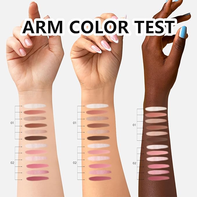 6 Shade Rose Blush Palette, Velvety Fine Texture, High Color Payoff, 3 Shimmer & 3 Matte Blush Shades, Beginner-Friendly, Soft Natural Colors, No Fading