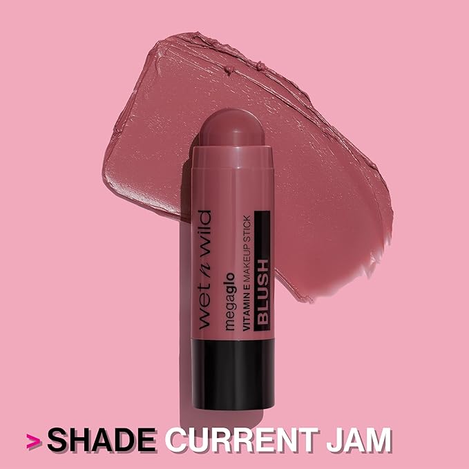 wet n wild MegaGlo Makeup Stick Bundle - Peach Bums & Current Jam, Buildable Color for Cheeks, Eyes & Lips