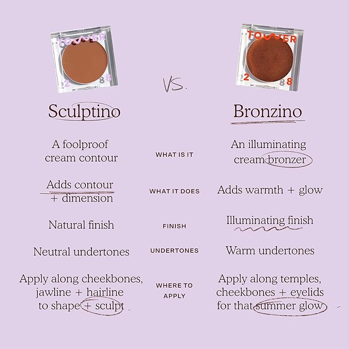 Tower 28 Sculptino Soft-Matte Cream Contour and Bronzer - Clean, Cruelty-Free Face Makeup – Sensitive Skin Safe - Shade: Getty, Light Medium with Neutral Undertones, 0.16 FL Oz / 4.5 mL