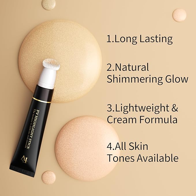 FV Liquid Highlighter Makeup, Lightweight, Buildable & Shimmer Finish Beauty Wand, Multiuse Face Highlighter Stick for Glowing Skin, Vegan & Cruelty-Free, 01 Starlight
