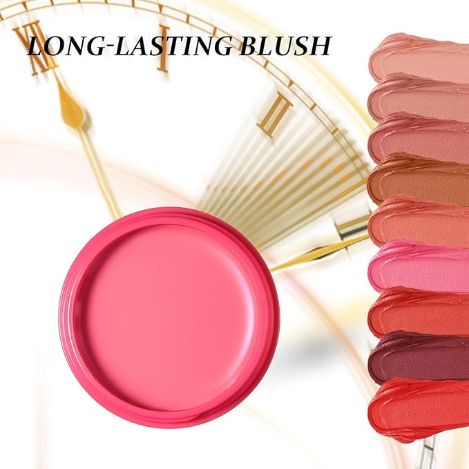 Cream Blush, Matte Moisturizing Makeup Effect, Long-Lasting, Easy to Apply, Anti-smudge, Natural Makeup, Cream Blush Suitable For Women in Various Occasions-06 Rose Red